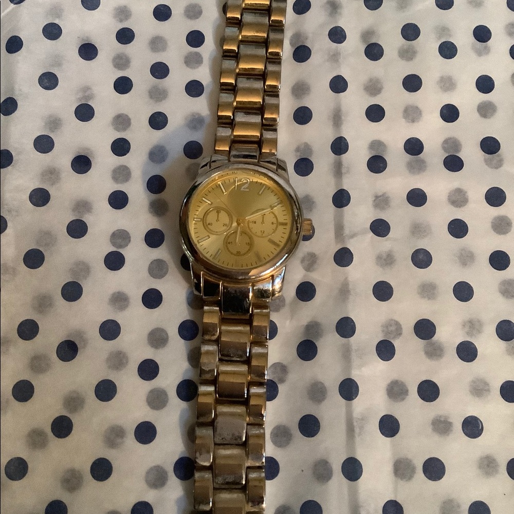 Gold tone watch
